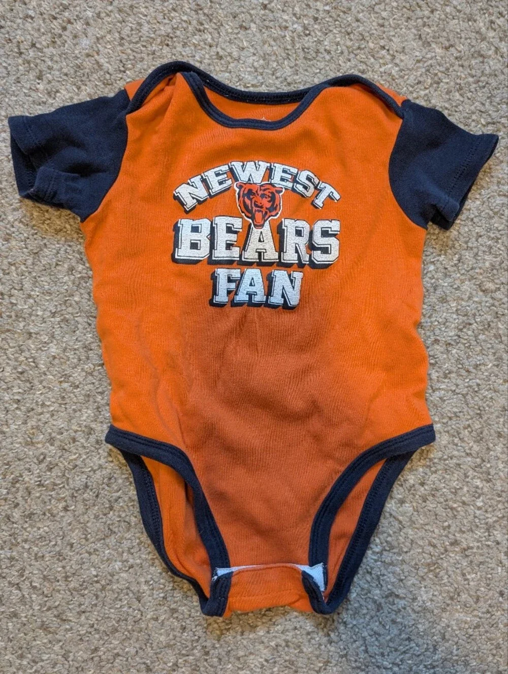 NFL Orange and Navy 'Newest Bears Fan' Kids One-Piece